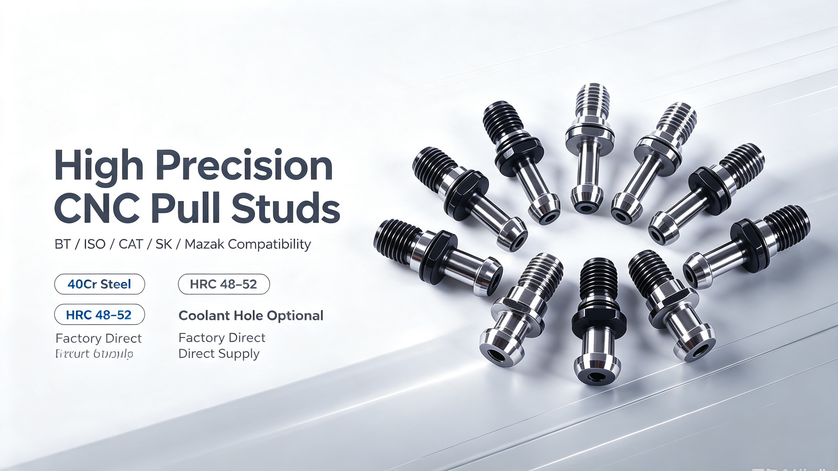 Pull Stud BT30 BT40 BT50 ISO CAT SK Mazak | CNC Tool Holder Retention Knobs Factory