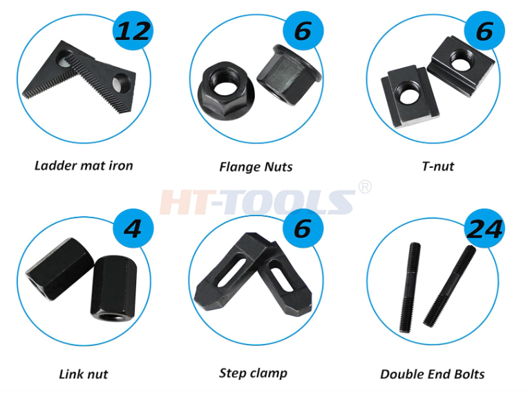 58pcs Clamping Kits with Metal Holder